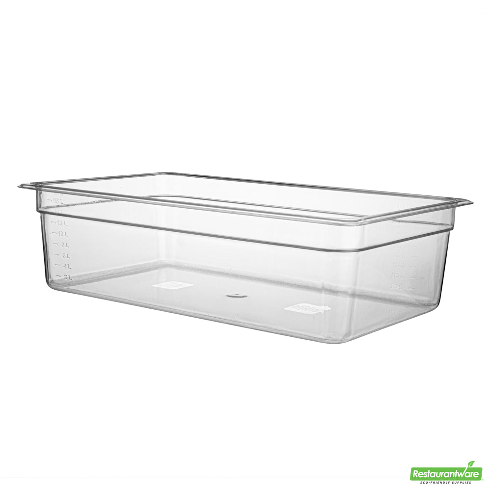 Wholesale Restaurantware Met Lux Rectangle Clear Plastic Full Size Cold Food Storage Container - 6" Depth- Bulk