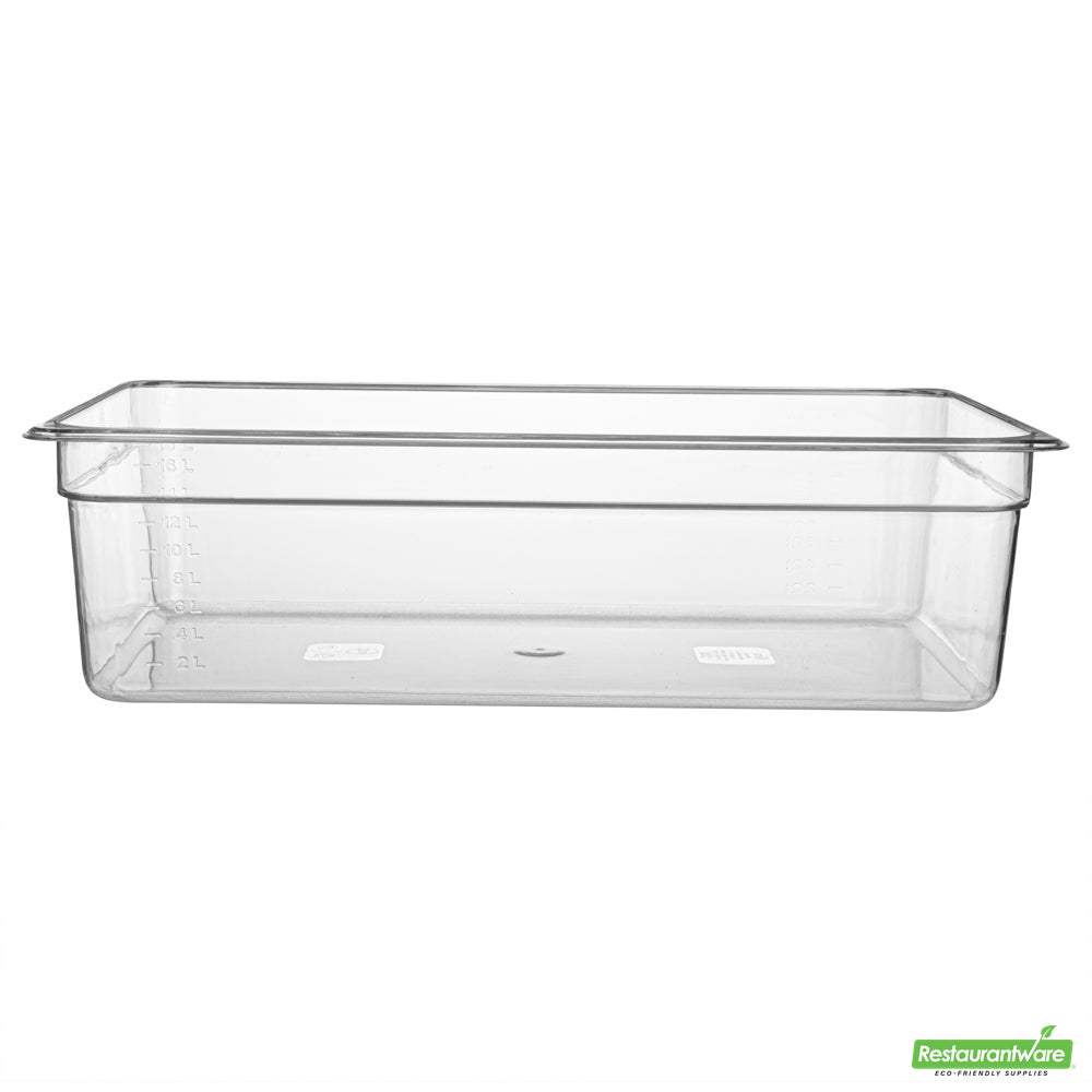 Wholesale Restaurantware Met Lux Rectangle Clear Plastic Full Size Cold Food Storage Container - 6" Depth- Bulk