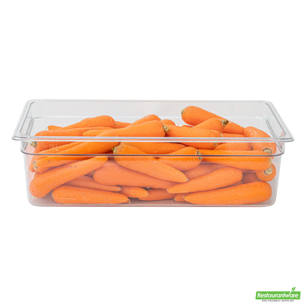 Wholesale Restaurantware Met Lux Rectangle Clear Plastic Full Size Cold Food Storage Container - 6" Depth- Bulk