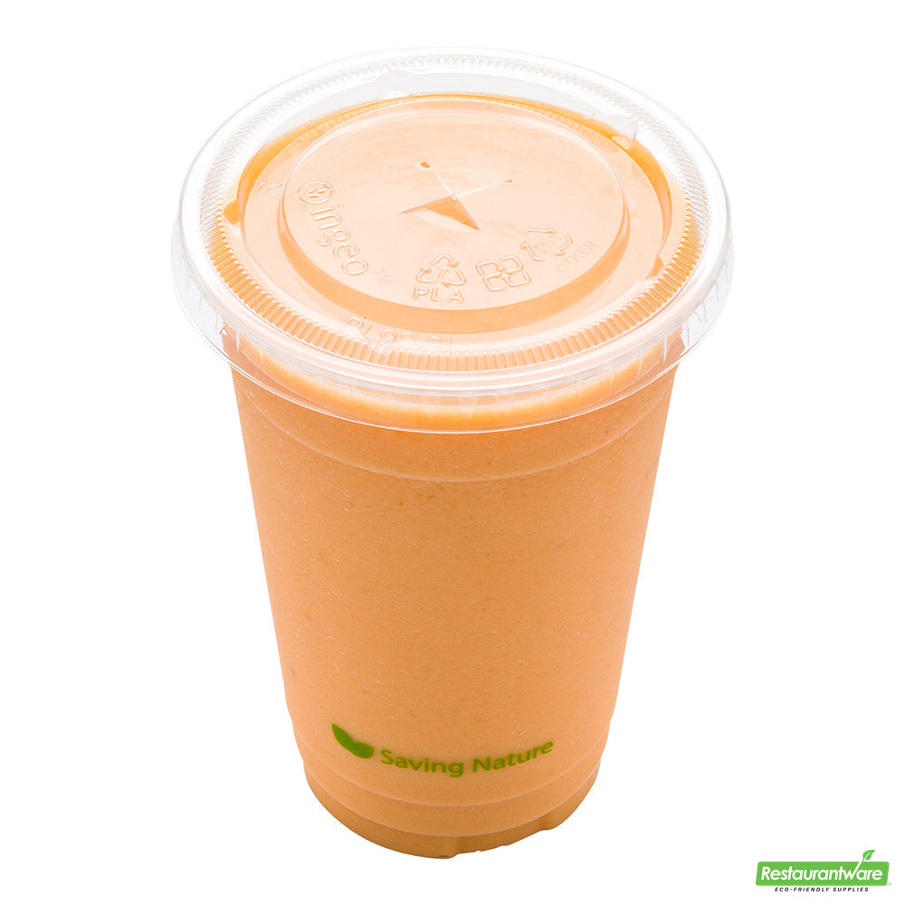 Wholesale Restaurantware Clear Pla Plastic Flat Lid - Fits 9, 12, 16 and 20 Oz Drinking Cup - 3.8" X 3.8" X 0.4"- Bulk