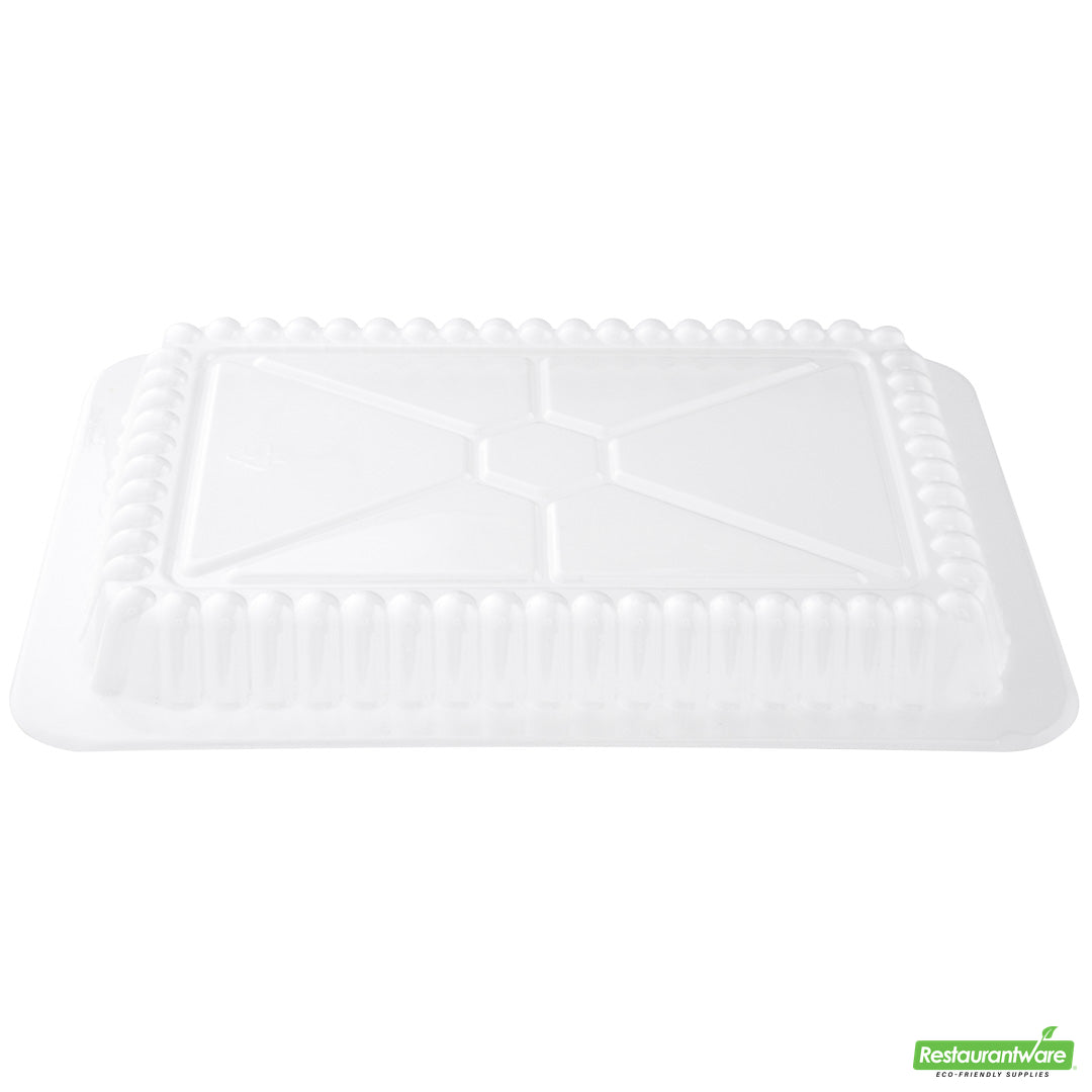 Wholesale Restaurantware Foil Lux Rectangle Clear Plastic Lid - Fits 41 Oz Container- Bulk