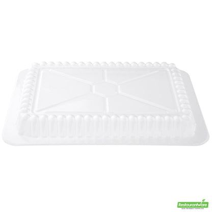 Wholesale Restaurantware Foil Lux Rectangle Clear Plastic Lid - Fits 41 Oz Container- Bulk