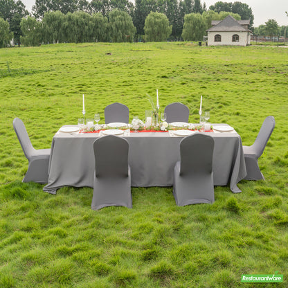 Wholesale Restaurantware Table Tek Gray Spandex Banquet Chair Cover - Universal, Stretch- Bulk