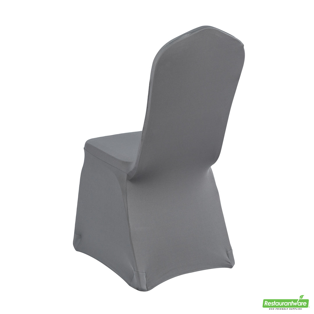 Wholesale Restaurantware Table Tek Gray Spandex Banquet Chair Cover - Universal, Stretch- Bulk