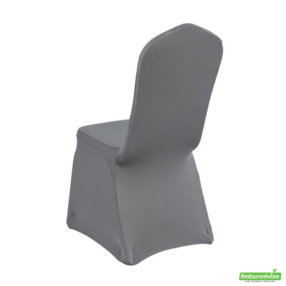 Wholesale Restaurantware Table Tek Gray Spandex Banquet Chair Cover - Universal, Stretch- Bulk