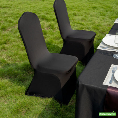 Wholesale Restaurantware Table Tek Black Spandex Banquet Chair Cover - Universal, Stretch- Bulk