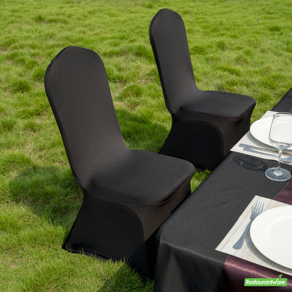 Wholesale Restaurantware Table Tek Black Spandex Banquet Chair Cover - Universal, Stretch- Bulk