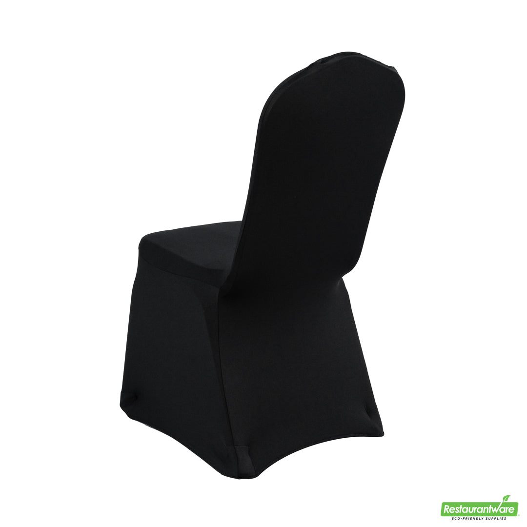 Wholesale Restaurantware Table Tek Black Spandex Banquet Chair Cover - Universal, Stretch- Bulk