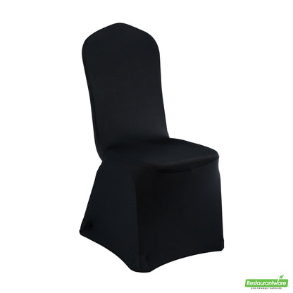 Wholesale Restaurantware Table Tek Black Spandex Banquet Chair Cover - Universal, Stretch- Bulk