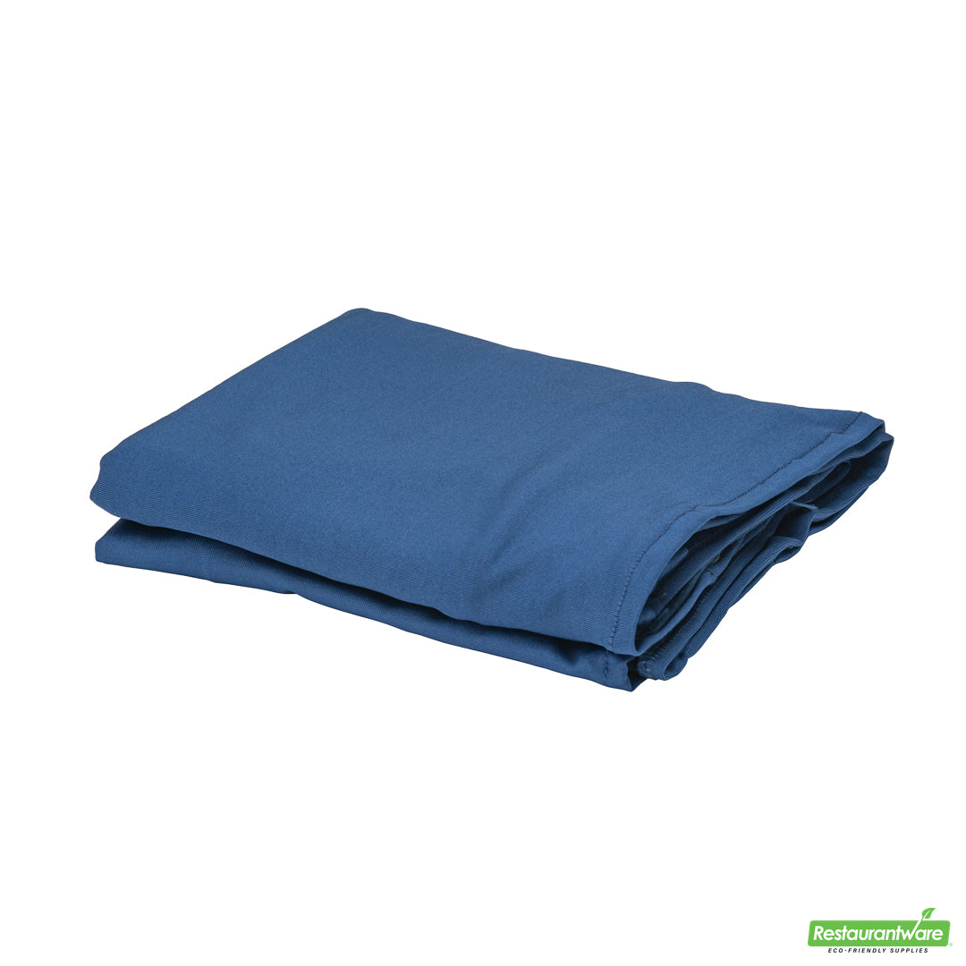 Wholesale Restaurantware Table Tek Blue Spandex Banquet Chair Cover - Universal, Stretch- Bulk