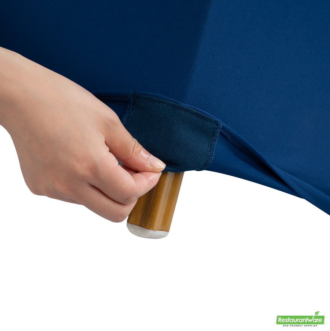 Wholesale Restaurantware Table Tek Blue Spandex Banquet Chair Cover - Universal, Stretch- Bulk