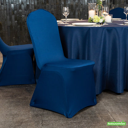 Wholesale Restaurantware Table Tek Blue Spandex Banquet Chair Cover - Universal, Stretch- Bulk
