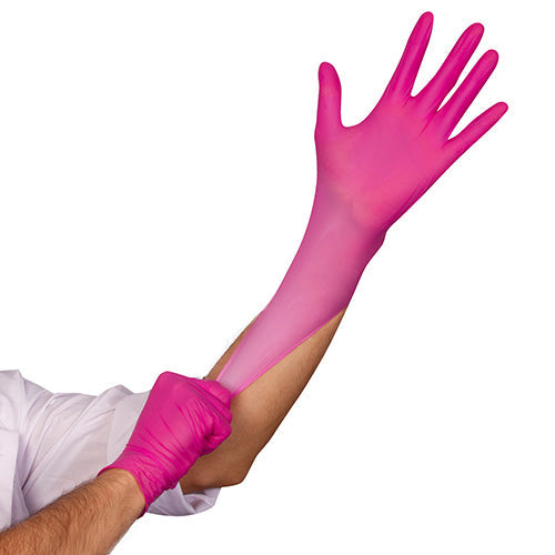 Wholesale Thinsense Medium Powder Free Nitrile Pink Gloves- Bulk