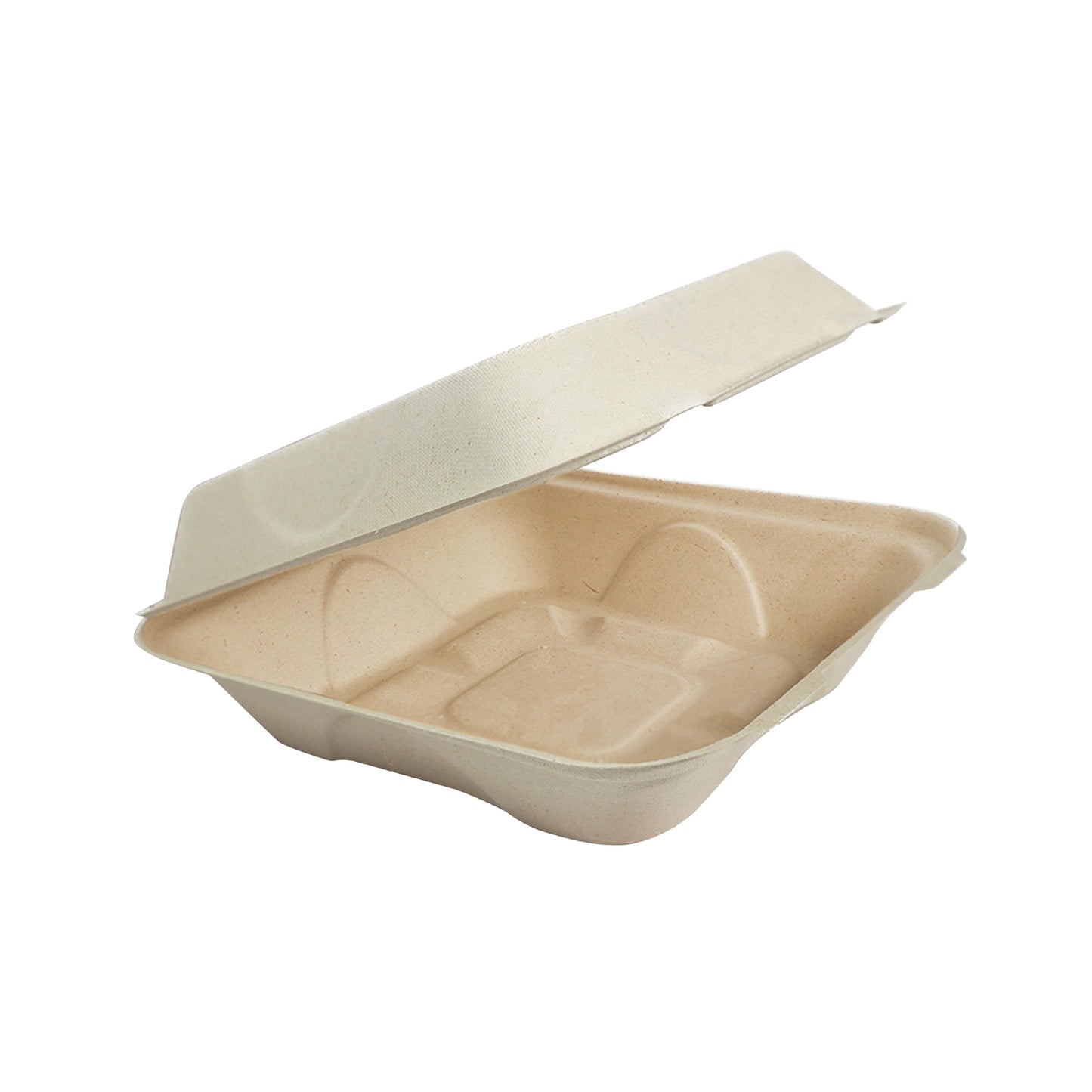 Wholesale World Centric Fiber Clamshell Container 8" X 8" X 3"- Bulk