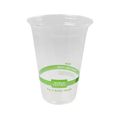 Wholesale World Centric Clear Plastic Cold Cup 16 Oz- Bulk