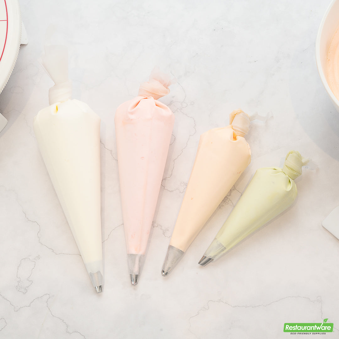 Wholesale Restaurantware Pastry Tek White Silicone Pastry Piping Bag 4-Piece Set- Bulk