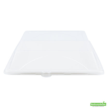 Wholesale Restaurantware Pulp Safe Square Clear Plastic Dome Lid - Fits Sugarcane / Bagasse Large Plate- Bulk