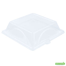 Wholesale Restaurantware Pulp Safe Square Clear Plastic Dome Lid - Fits Sugarcane / Bagasse Medium Plate- Bulk