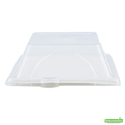 Wholesale Restaurantware Pulp Tek Square Clear Plastic Dome Lid - Fits Sugarcane / Bagasse Small Plate- Bulk