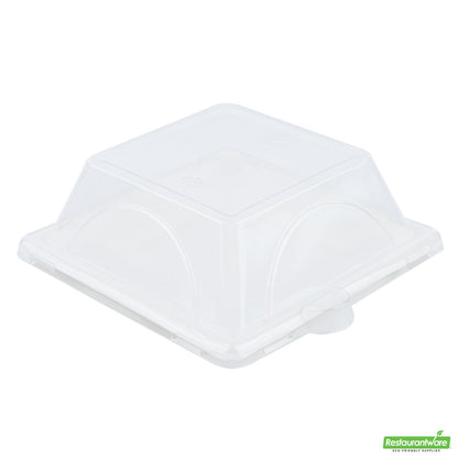 Wholesale Restaurantware Pulp Tek Square Clear Plastic Dome Lid - Fits Sugarcane / Bagasse Small Plate- Bulk