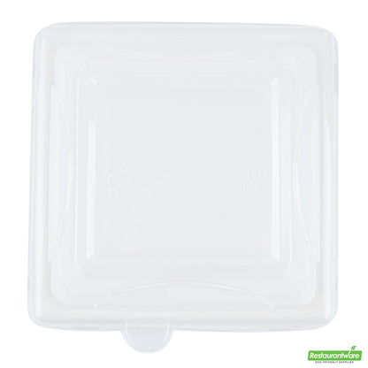 Wholesale Restaurantware Pulp Tek Square Clear Plastic Dome Lid - Fits Sugarcane / Bagasse Small Plate- Bulk