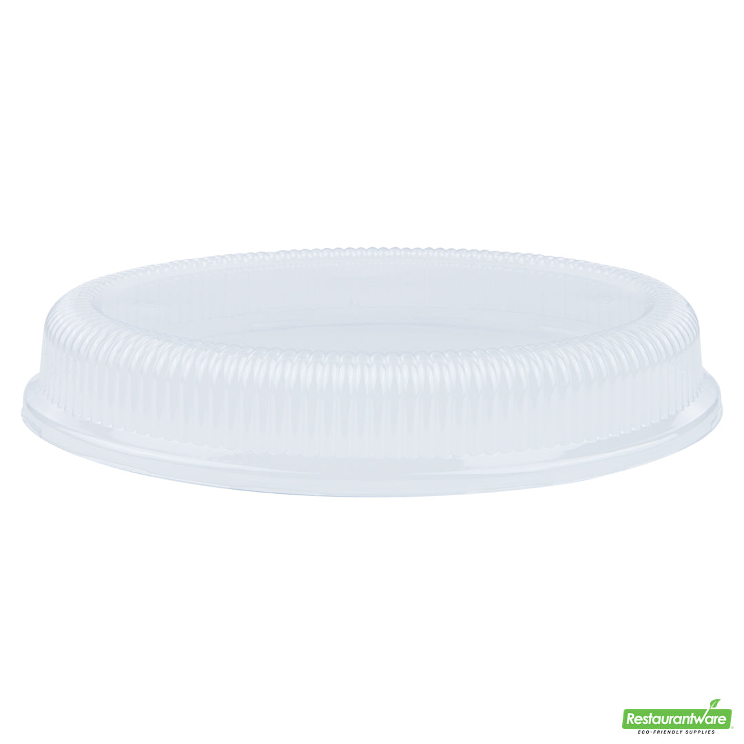 Wholesale Restaurantware Pulp Safe Oval Clear Plastic Ripple Dome Lid - Fits Sugarcane / Bagasse Large Plate- Bulk