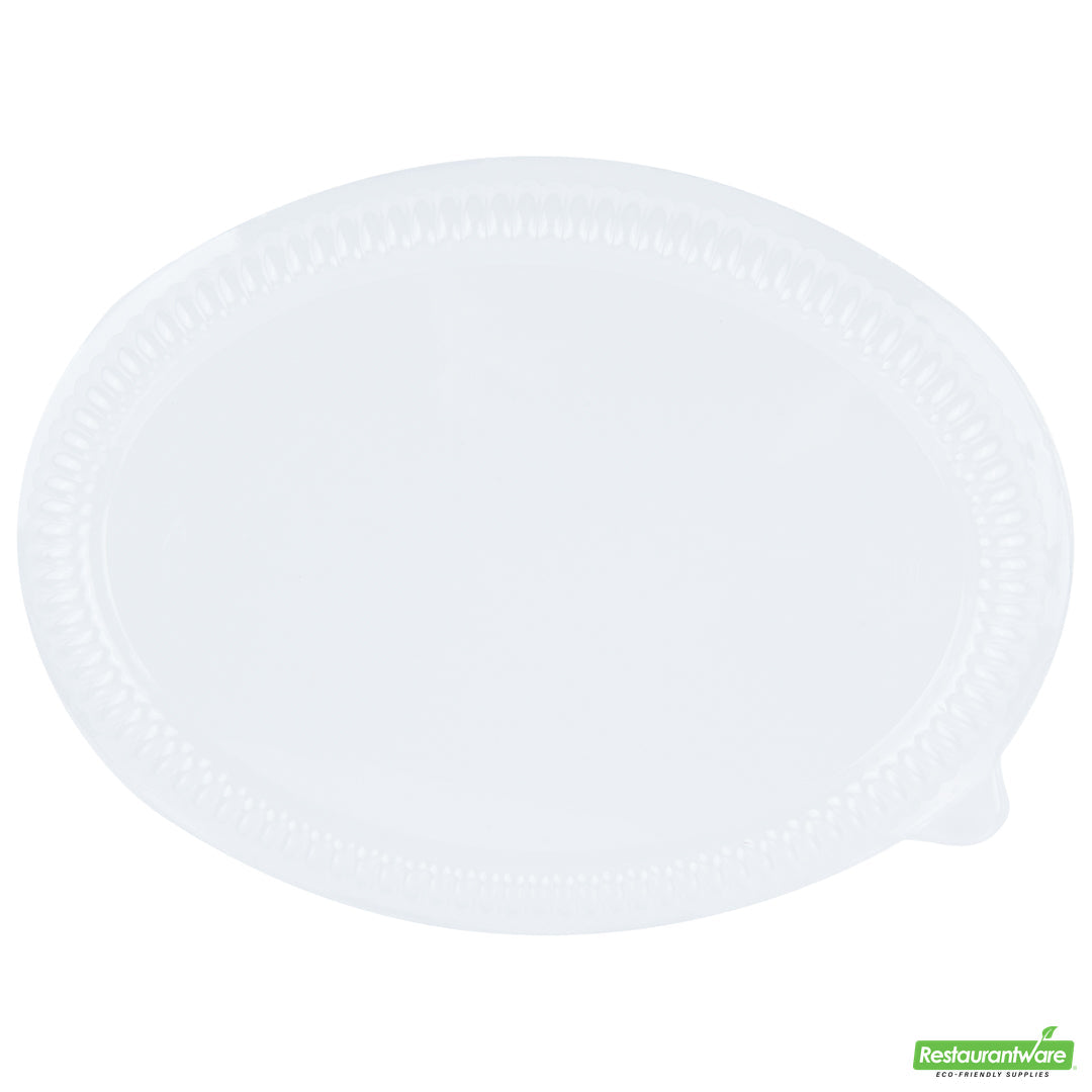 Wholesale Restaurantware Pulp Safe Oval Clear Plastic Ripple Dome Lid - Fits Sugarcane / Bagasse Plate- Bulk
