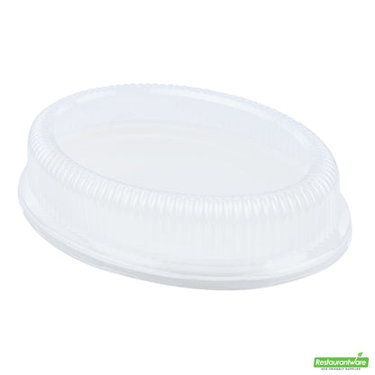 Wholesale Restaurantware Pulp Safe Oval Clear Plastic Ripple Dome Lid - Fits Sugarcane / Bagasse Plate- Bulk