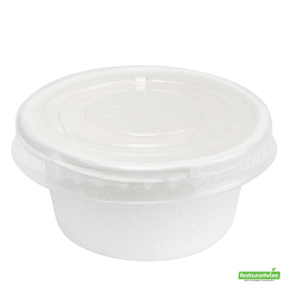 Wholesale Restaurantware Pulp Tek Round Clear Plastic Lid - Fits 2 Oz Take Out Portion Cup- Bulk