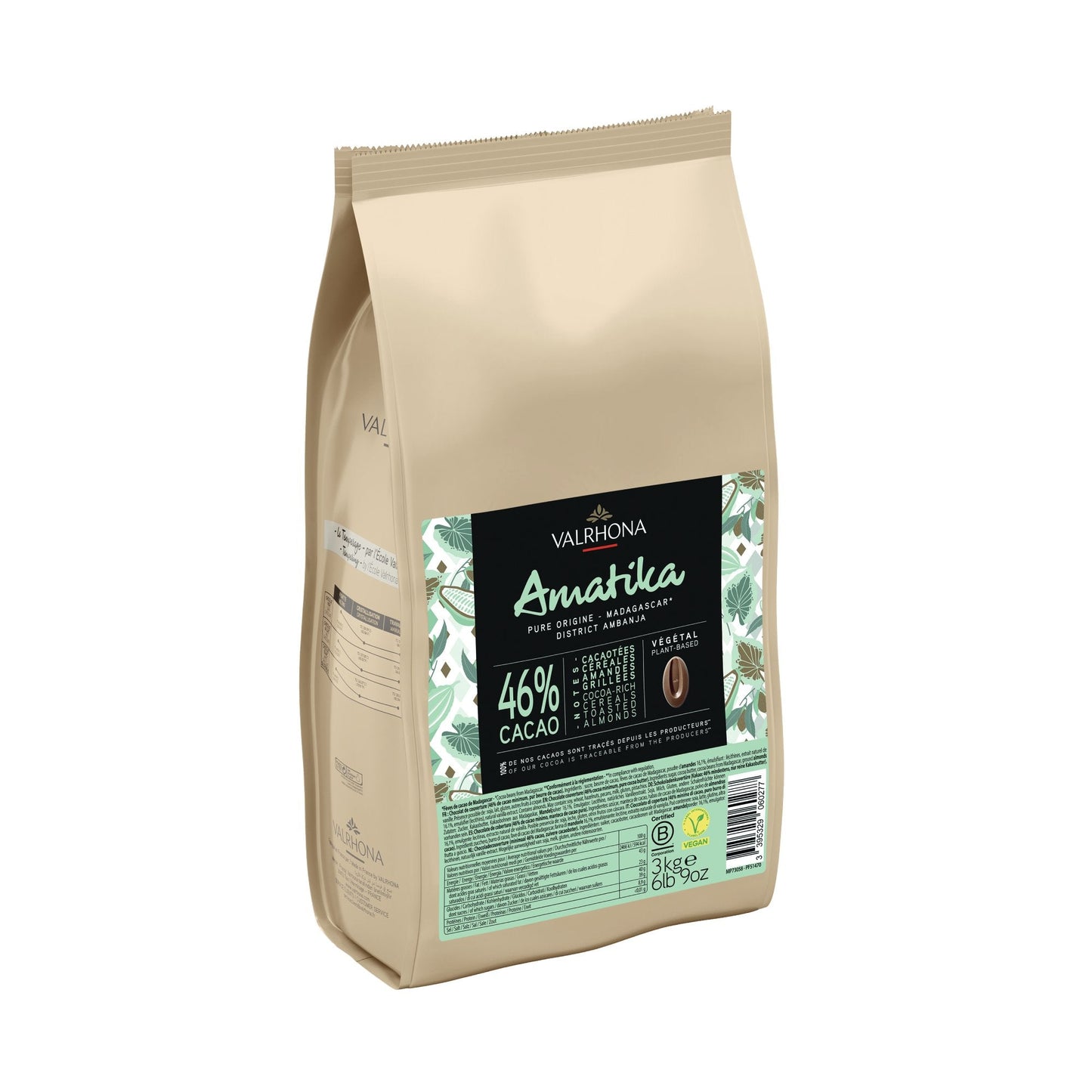 Wholesale Valrhona 46% Amatika Vegan Milk Chocolate- Single Origin Madagascar 3kg- Bulk