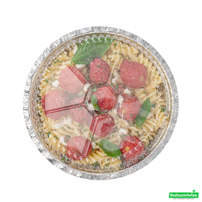 Wholesale Restaurantware Foil Lux Round Clear Plastic Dome Lid - Fits 7" Take Out Pan- Bulk