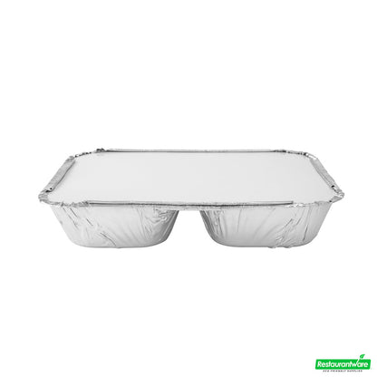 Wholesale Restaurantware Foil Lux Rectangle White Paper Flat Foil-Laminated Board Lid - Fits 3-Compartment Take Out Tray- Bulk