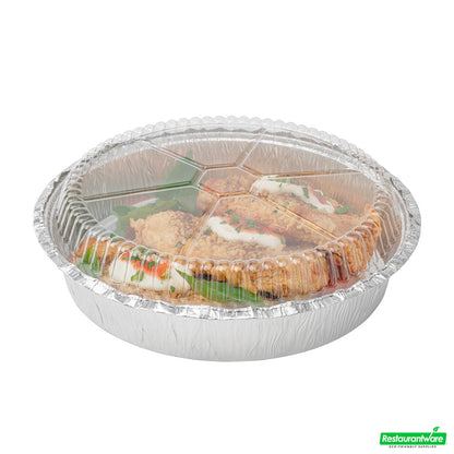 Wholesale Restaurantware Foil Lux Round Clear Plastic Dome Lid - Fits 9" Take Out Pan- Bulk