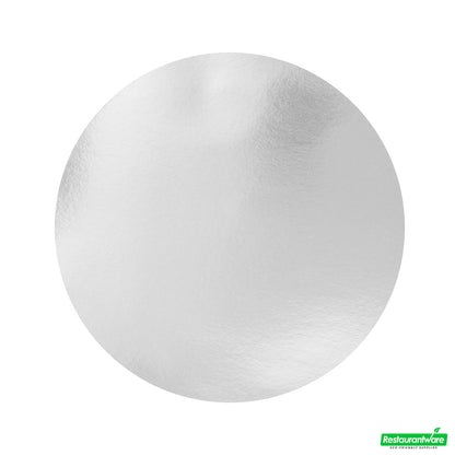 Wholesale Restaurantware Foil Lux Round White Paper Flat Foil-Laminated Board Lid - Fits 8" Take Out Pan- Bulk