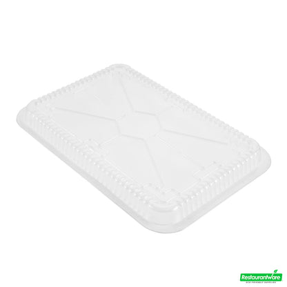 Wholesale Restaurantware Foil Lux Oblong Clear Plastic Dome Lid - Fits 4 lb Take Out Container- Bulk