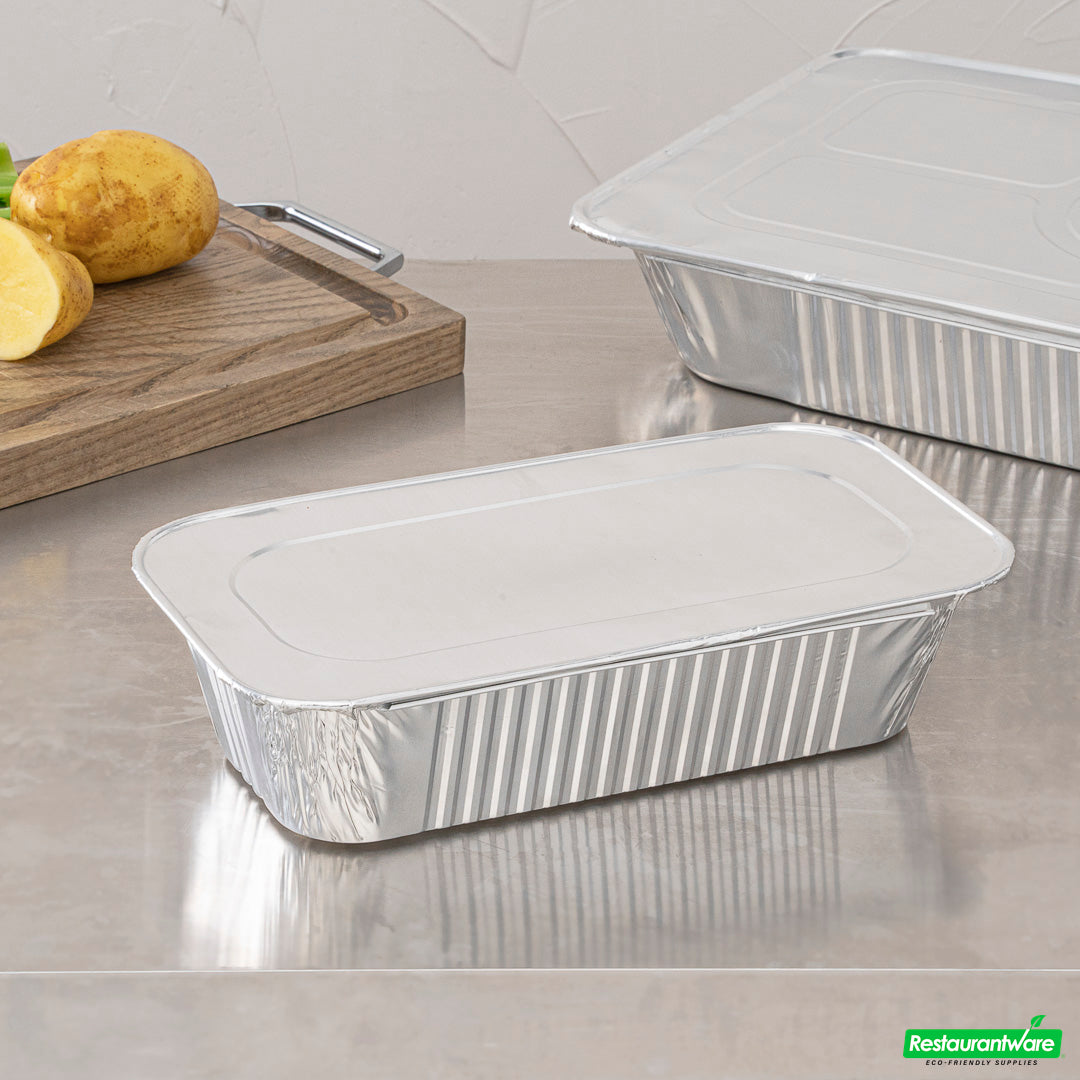 Wholesale Restaurantware Foil Lux Aluminum Steam Table Pan Lid - Fits 1/3 Size / Loaf- Bulk