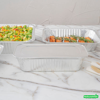 Wholesale Restaurantware Foil Lux Aluminum Steam Table Pan Lid - Fits 1/3 Size / Loaf- Bulk