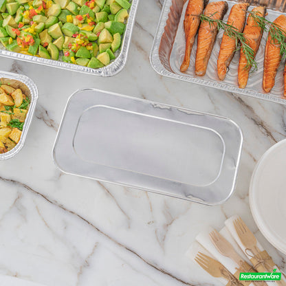 Wholesale Restaurantware Foil Lux Aluminum Steam Table Pan Lid - Fits 1/3 Size / Loaf- Bulk