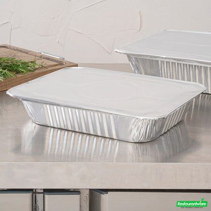 Wholesale Restaurantware Foil Lux Aluminum Steam Table Pan Lid - Fits 1/2 Size- Bulk