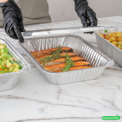 Wholesale Restaurantware Foil Lux Aluminum Steam Table Pan Lid - Fits 1/2 Size- Bulk