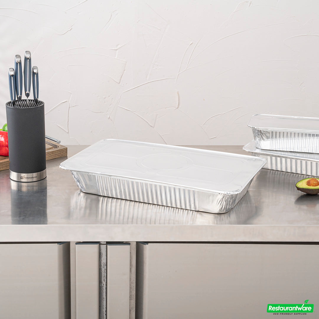 Wholesale Restaurantware Aluminum Steam Table Pan Lid - Fits Full Size - 21.1" X 13.5" X 0.5"- Bulk
