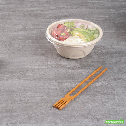 Wholesale Restaurantware Pulp Tek Round Clear Plastic Flat Lid - Fits Bagasse to Go Bowl- Bulk