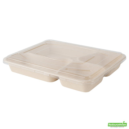 Wholesale Restaurantware Pulp Tek Rectangle Clear Plastic Flat Lid - Fits To Go Trays- Bulk