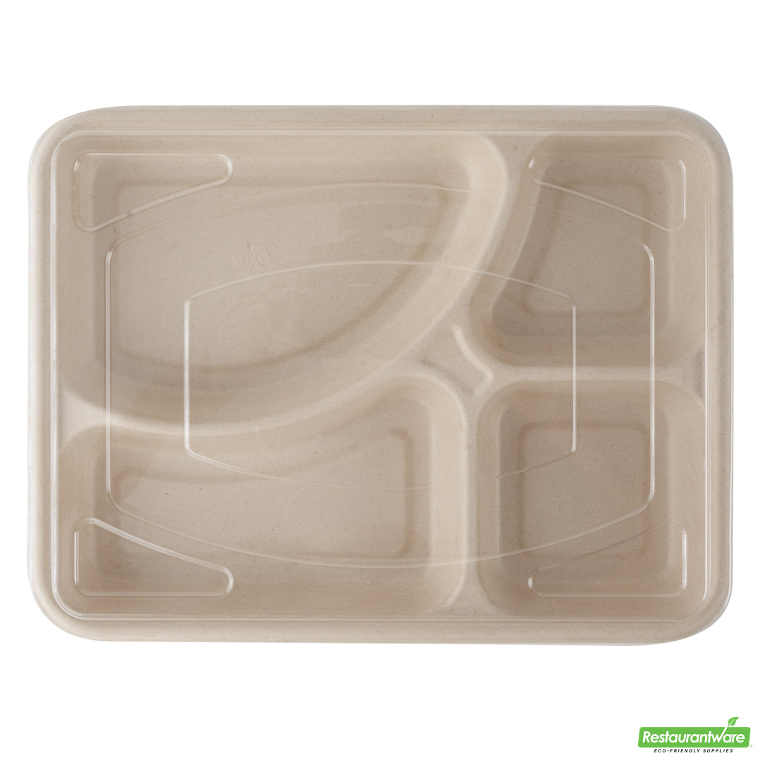 Wholesale Restaurantware Pulp Tek Rectangle Clear Plastic Flat Lid - Fits To Go Trays- Bulk