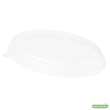 Wholesale Restaurantware Pulp Tek Oval Clear Plastic Lid - Fits 2-Compartment Bagasse Catering Bowl- Bulk
