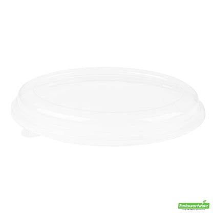 Wholesale Restaurantware Pulp Tek Oval Clear Plastic Lid - Fits 2-Compartment Bagasse Catering Bowl- Bulk