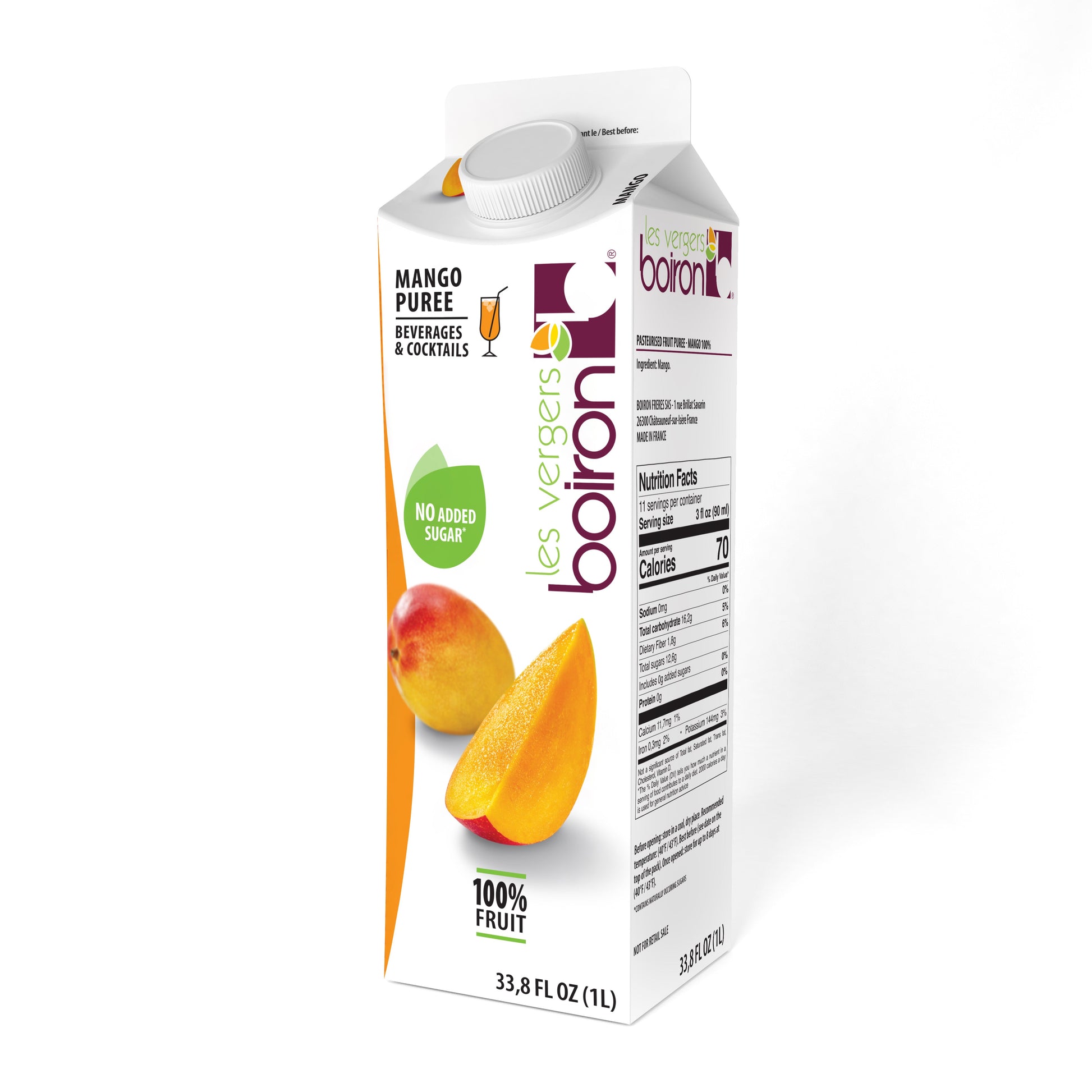 Wholesale Boiron Shelf Stable Mango Puree 1kg- Bulk