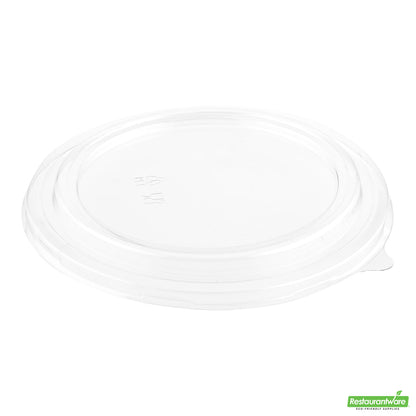 Wholesale Restaurantware Bio Tek Take Out Container Round Clear Plastic Lid - Fits 44 oz- Bulk