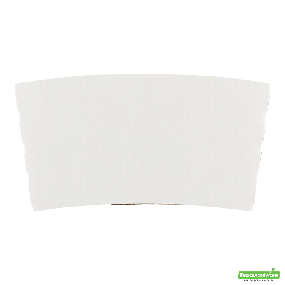 Wholesale Restaurantware Restpresso White Paper Coffee Cup Sleeve - Fits 12 / 16 / 20 Oz Cups- Bulk
