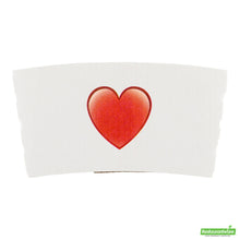 Wholesale Restaurantware Restpresso White Paper Heart Emoji Coffee Cup Sleeve - Fits 12 / 16 / 20 Oz Cups- Bulk